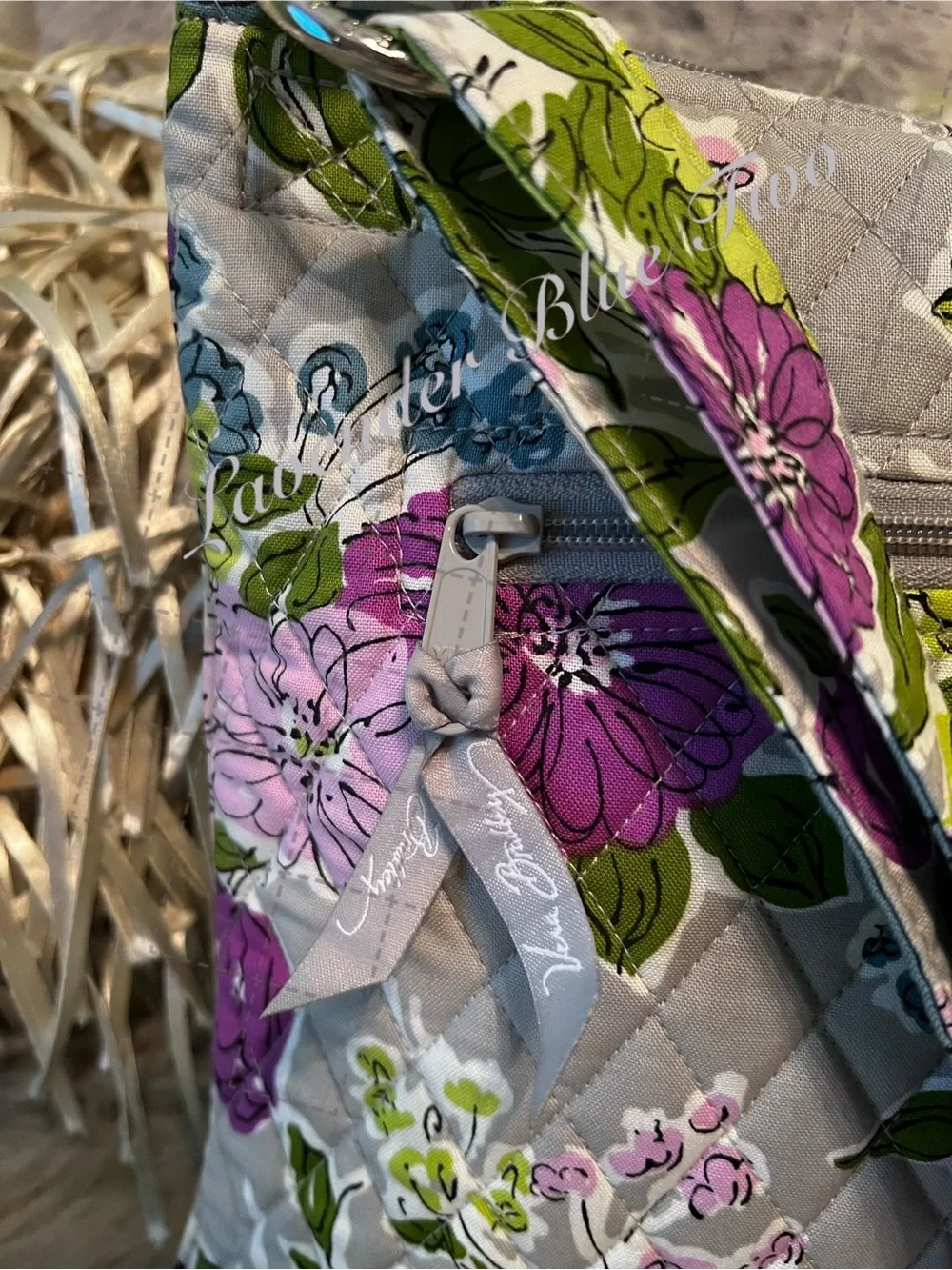 VERA BRADLEY Watercolor 2011 Zipper Hipster Crossbody Purple Green Floral Y2K